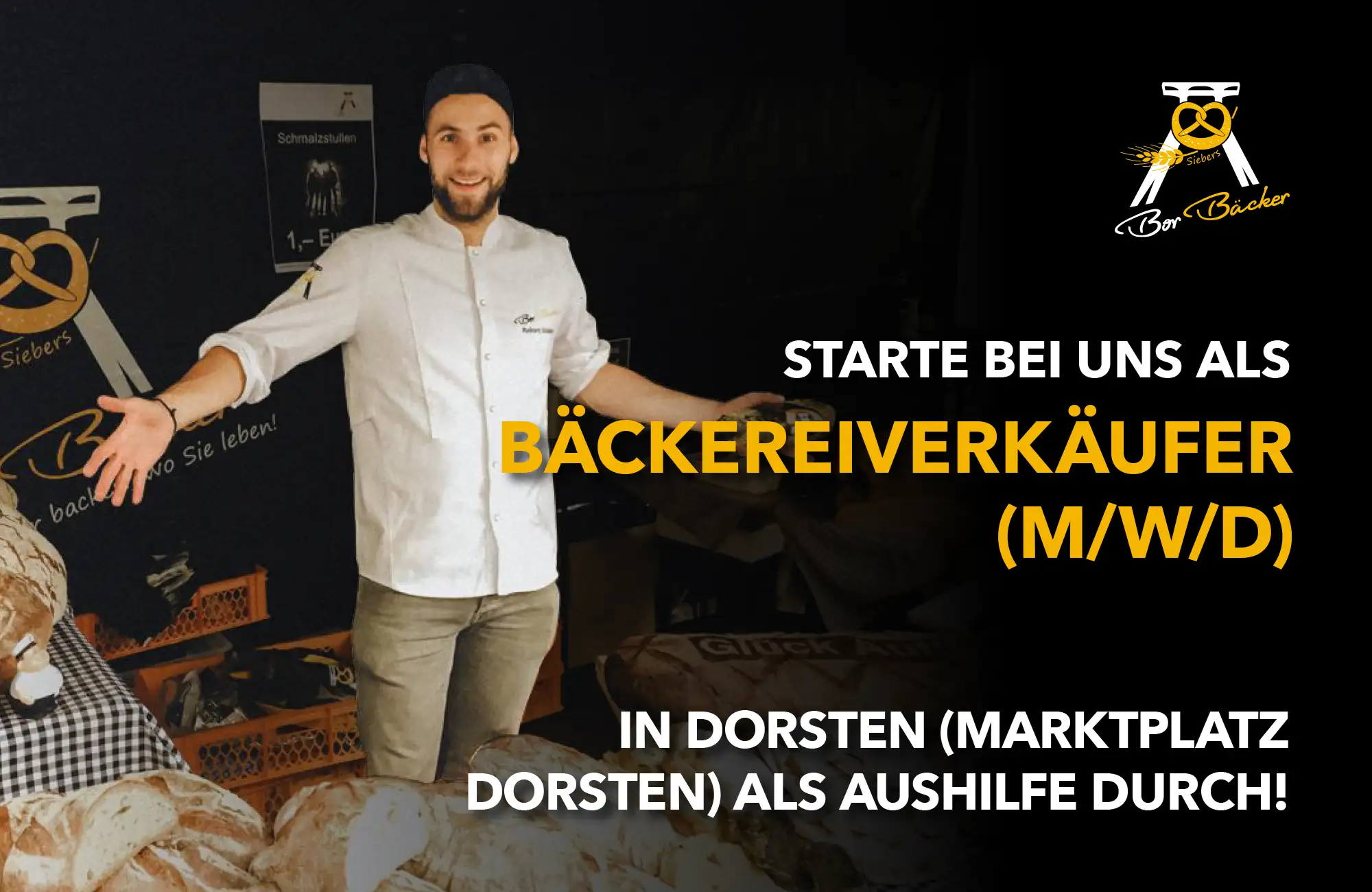 Stellenangebot Bäckereiverkäufer Markt Dorsten Wochenmarkt Aushilfe