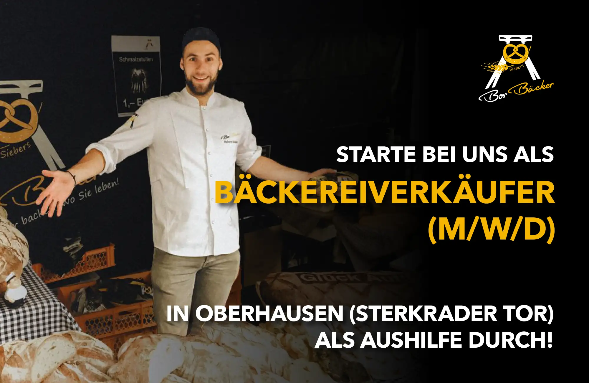 Stellenangebot Bäckereiverkäufer Markt Oberhausen Wochenmarkt Aushilfe